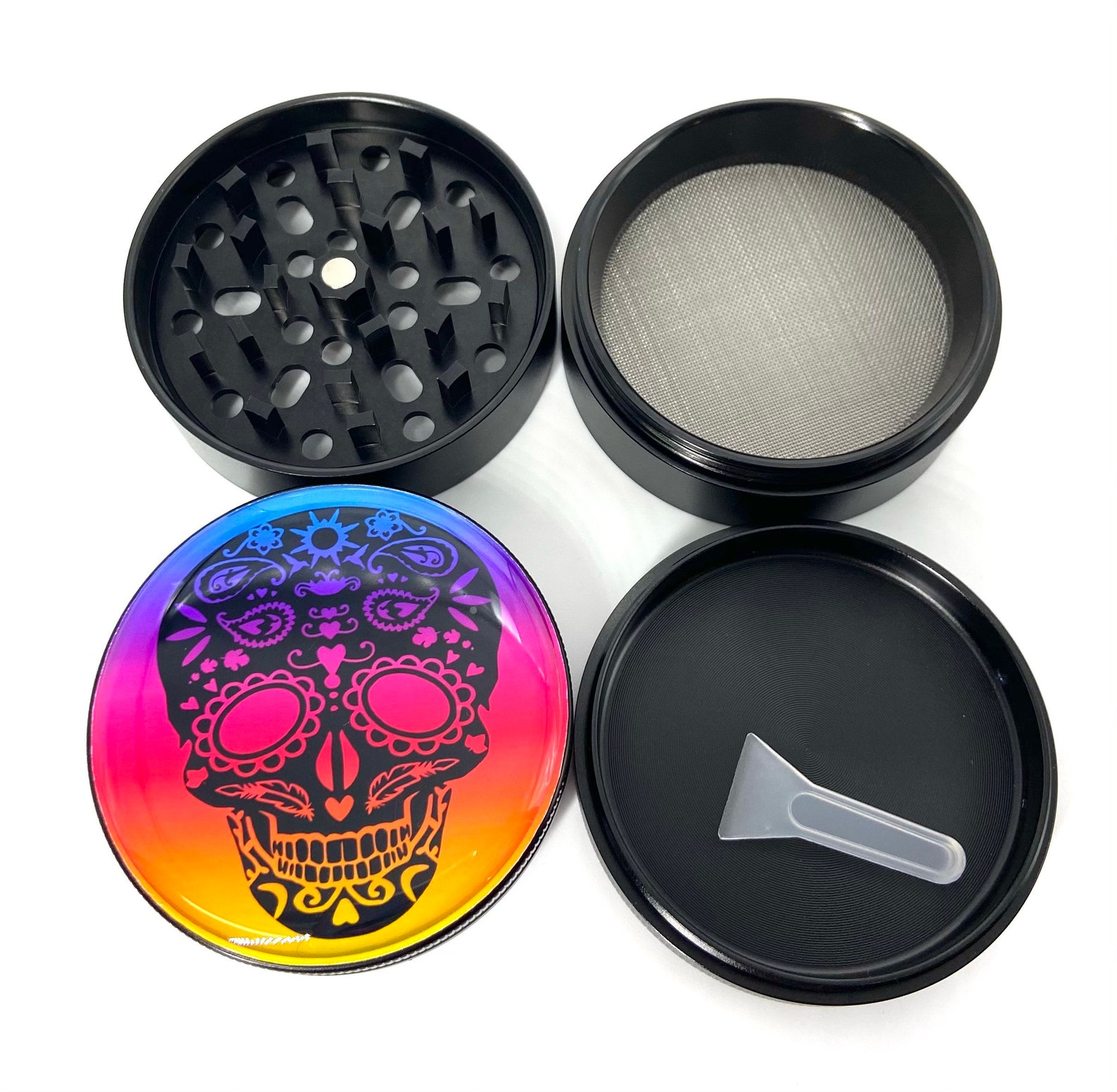 Skull Herb Grinder with Kief Catcher 4 Layer Weed Grinder Etsy