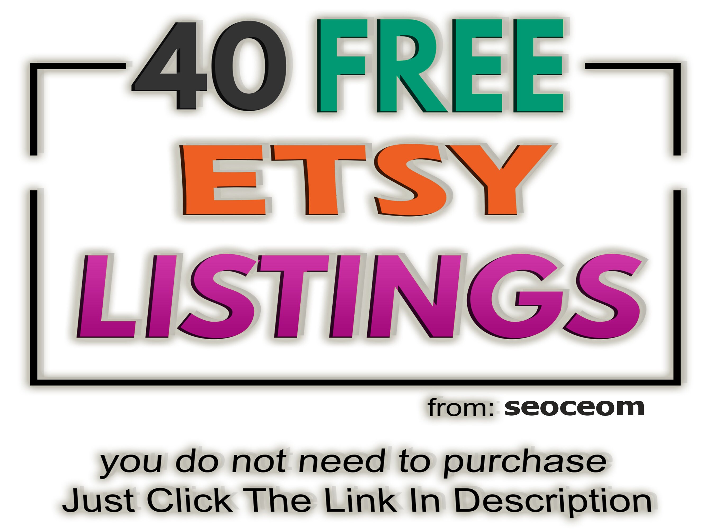 40 Free Listings on Etsy 40 List for Free Use Code for New Etsy