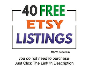 40 Free Listings, List for free, Use code, for New Etsy Seller 40 free Etsy listing - 40 free