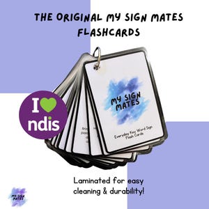 Laminated Resource My Sign Mates Key Word Sign Flashcards Communication Flash Cards Set of 60 Everyday AAC