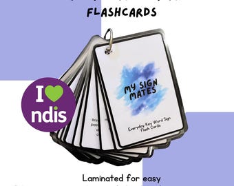 Laminated Resource My Sign Mates Key Word Sign Flashcards Communication Flash Cards Set of 60 Everyday AAC