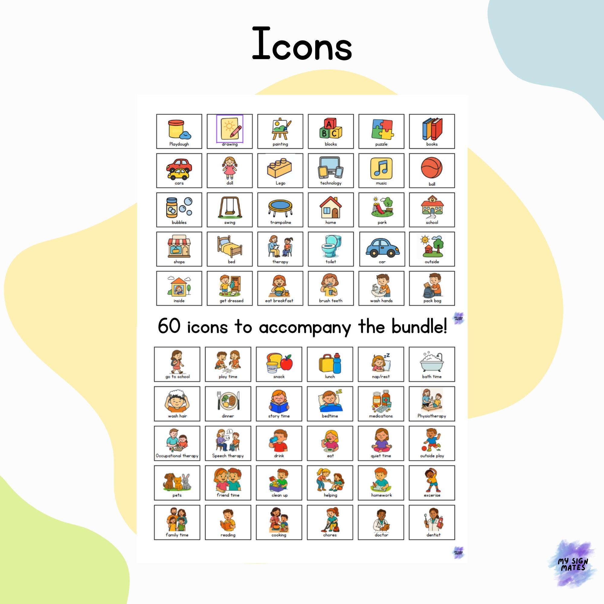 Visual Communication Board Bundle | Printable First Then, Daily Routine ...