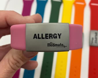 Medimate Medical Alert Bracelet Colourful Medical Condition Alert Epilepsy Allergy Non-verbal Band Medical Grade Silicon Bracelet