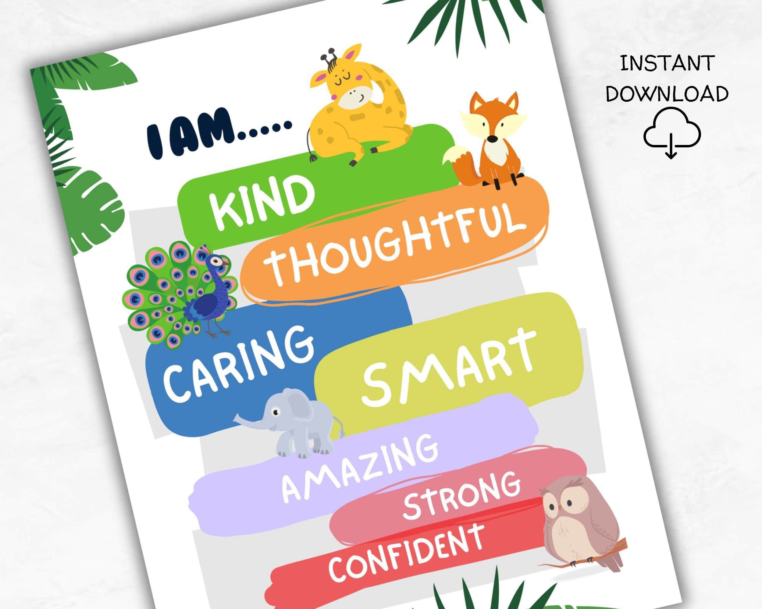 Printable Wall Art Affirmations for Kids, Wall Art Affirmations for ...