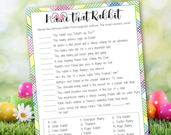 Name That Rabbit Printable Trivia Game, Easter Activity for Adults and Kids, Easter Trivia Icebreaker Game