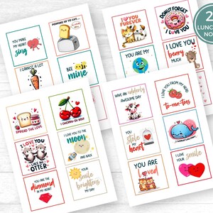 Lunch Box Notes, Valentine Lunch Box Notes for Kids, Cute Lunch Notes, Printable Lunch Box Notes, Printable Valentine's Day Lunch Box Notes