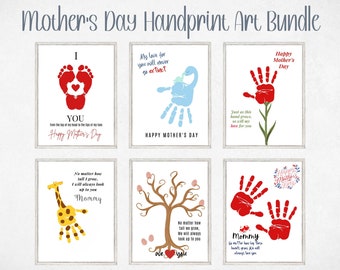 Handprint Keepsake for Mom, Mother's Day Handprint Art, Handprint Art for Mother's Day, Flower Handprint Art, Mother's Day Handprint Craft