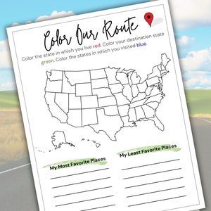 Kid&#39;s Road Trip Planner, Kids Travel Journal, Kids Travel Planner, Road Trip Activities, Road Trip Journal for Kids