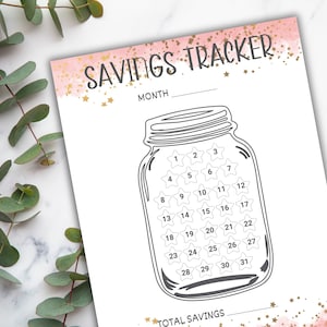 Cash Savings Tracker, Vacation Savings Printable, Savings Tracker PDF, Savings Goal Tracker, Mason Jar Savings Challenge
