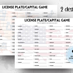 Kids Road Trip Travel Games, License Plate Game, I Spy License Plate Game, Road Trip Printable Games, License Plate Scavenger Hunt