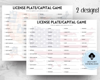 Kids Road Trip Travel Game, License Plate Game, I Spy License Plate Game, Road Trip Printable Game, License Plate Scavenger Hunt