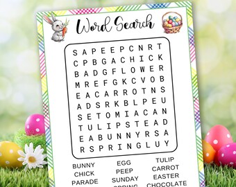 Sopa de letras de Pascua, actividades de Pascua para niños, actividad para la escuela dominical, crucigramas de búsqueda de palabras para niños, Pascua en el aula, juego de primavera