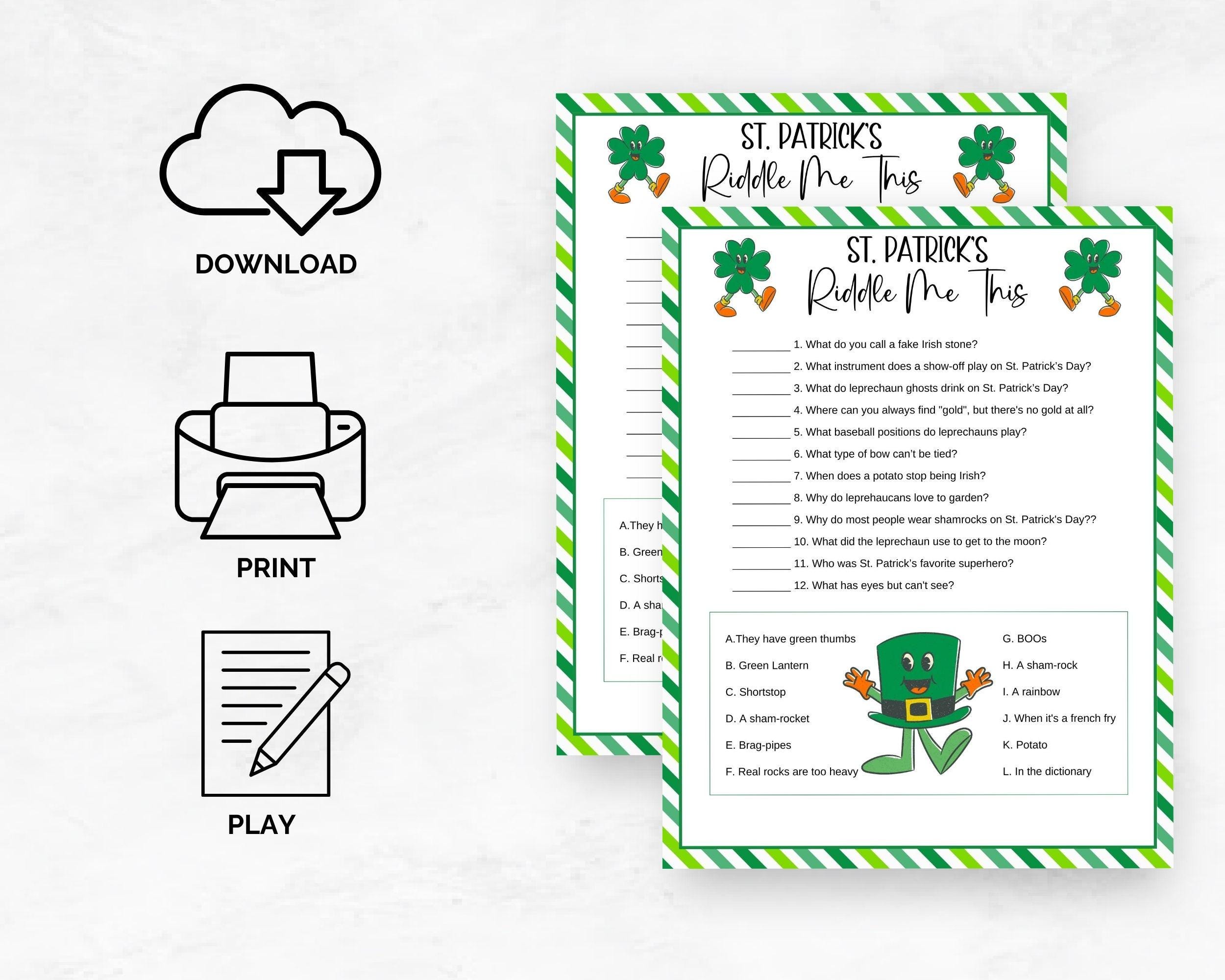 St. Patrick's Day Riddles, St. Patrick's Day Trivia, Funny St. Patrick ...