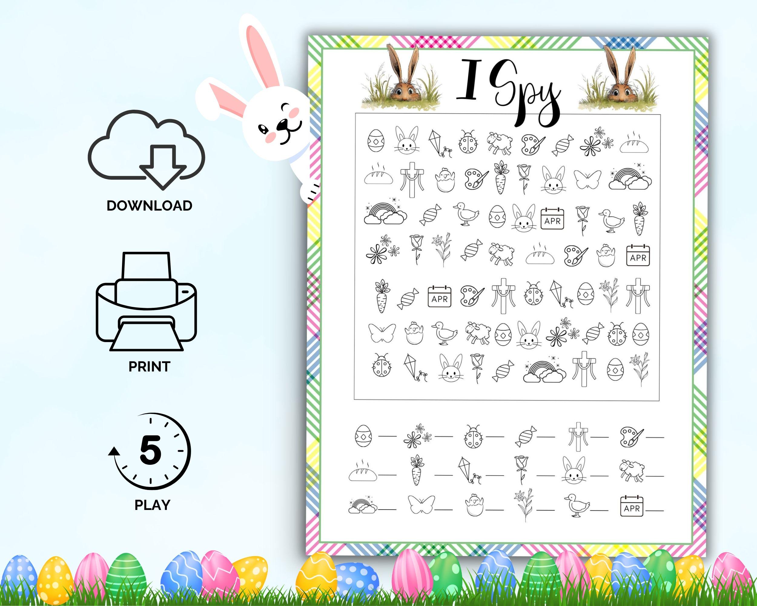 Easter I Spy Printable Game, Seek and Find Game for Kids, I Spy ...
