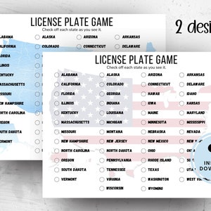 Road Trip License Plate Game, Kids Games Road Trip, Car Games, Travel Printables, Summer Travel Games, I Spy, Travel Games, Scavenger Hunt