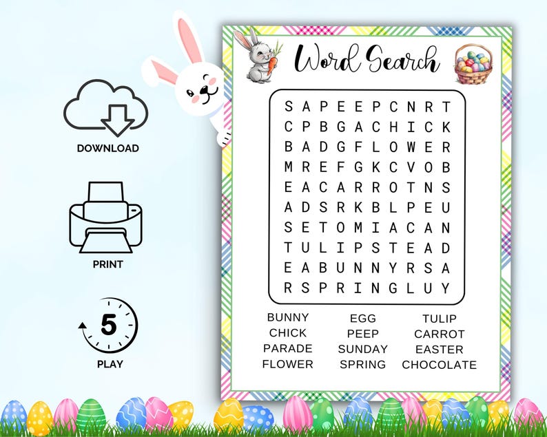 Easter Word Search Puzzles for Kids, Easter Activity Printable for Kids ...