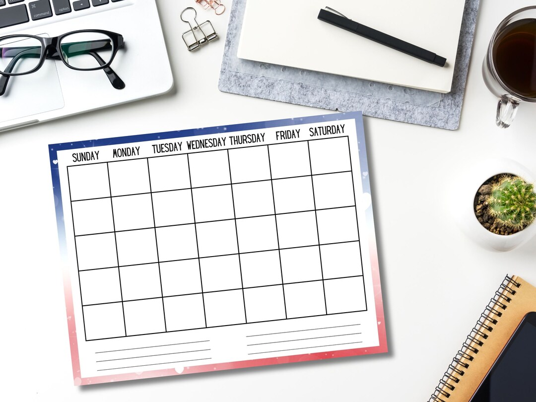 Monthly Calendar Printable, Minimal Calendar Printable, Family Calendar ...