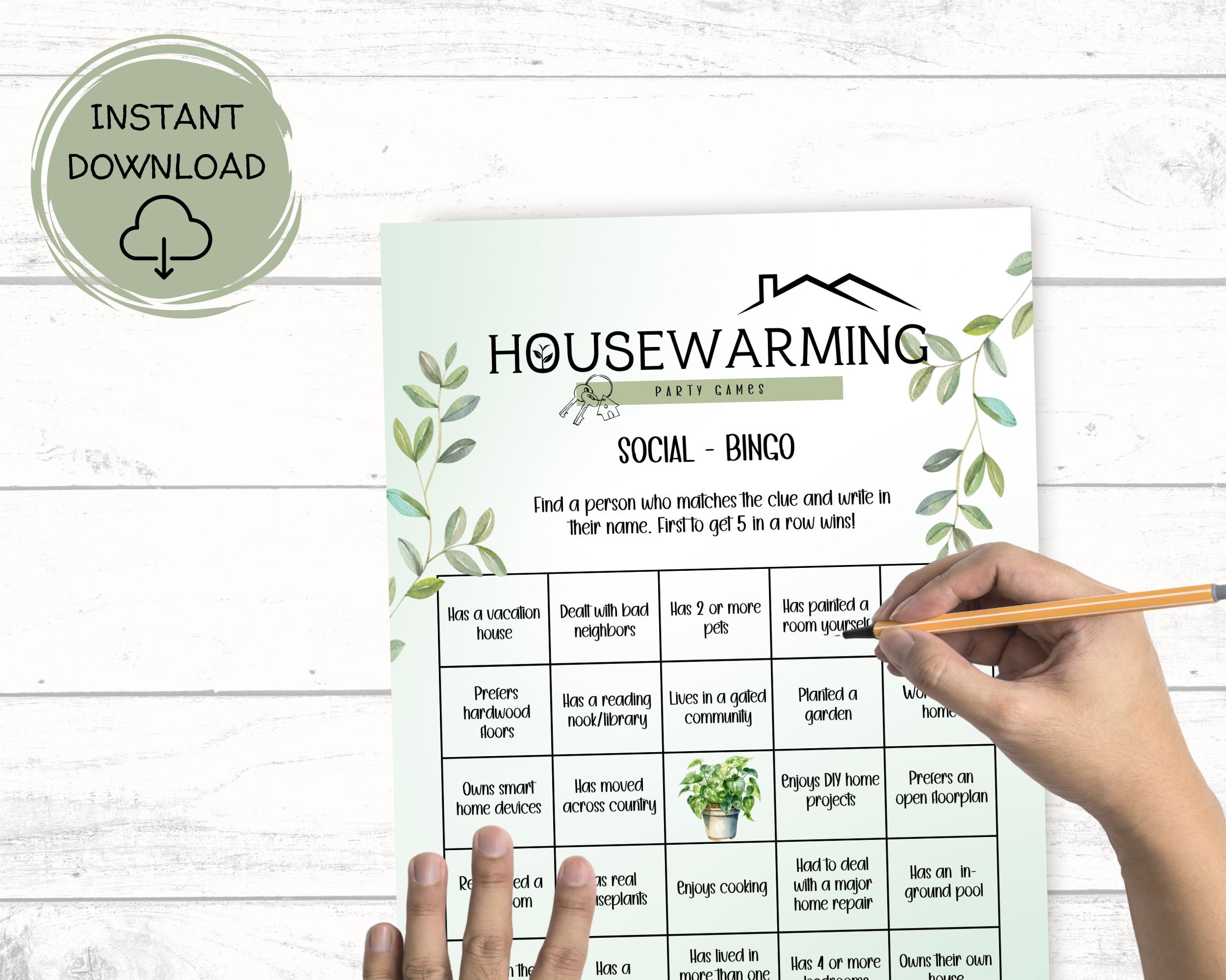 Housewarming BINGO Game, Housewarming Printable Games, New House Party ...