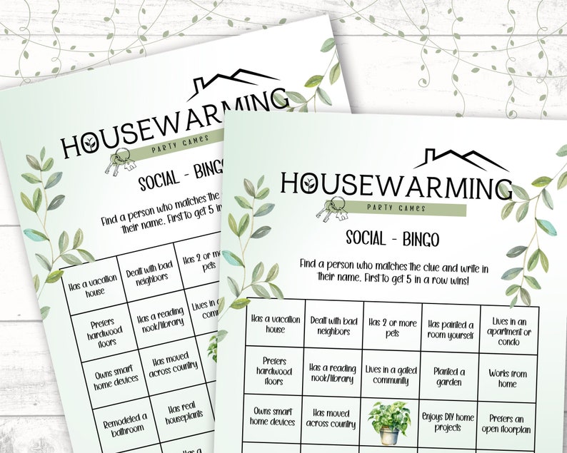 Housewarming BINGO Game, Housewarming Printable Games, New House Party ...