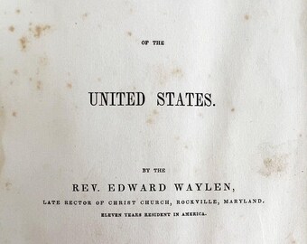 Ecclesiastical Reminiscences Of United States 1846 1st Edition Rev Waylen WHBS