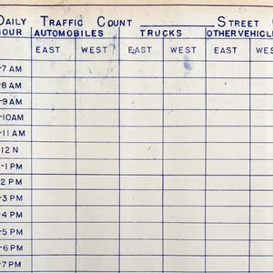 1958 Railroad Bangor Aroostook Daily Traffic Count Sheet Blueprint J10 DWDD15