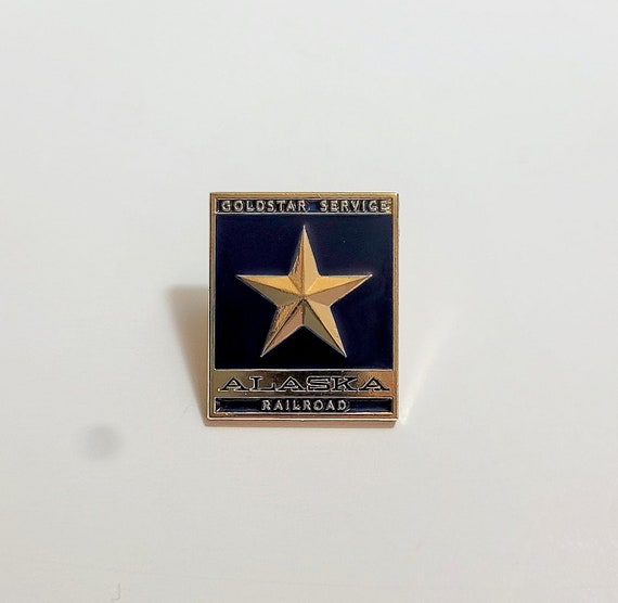 Vintage Railroad Pin Alaska Railroad Gold Star Se… - image 2