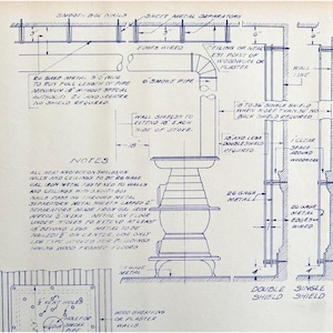 1943 Railroad Bangor Aroostook Stove Wood Work Protection Blueprint C3 DWDD15