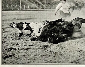 1921 Art Accord Rodeo Bucking Horse Silent Film Actor Photo Print DWN8C