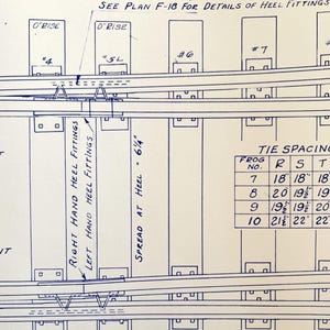 1951 Railroad Bangor Aroostook Blueprint Split Switch Tracks Rail F10 DWDD11