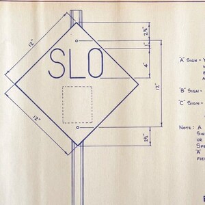 1979 Railroad Bangor Aroostook Slow Speed Sign Blueprint K25 Trains DWDD12