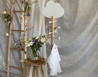 Armoire enfant bois | Nuage de garde-robe pour enfants | Armoire enfant Montessori | Décoration chambre d'enfant | Armoire enfant en bois Montessori