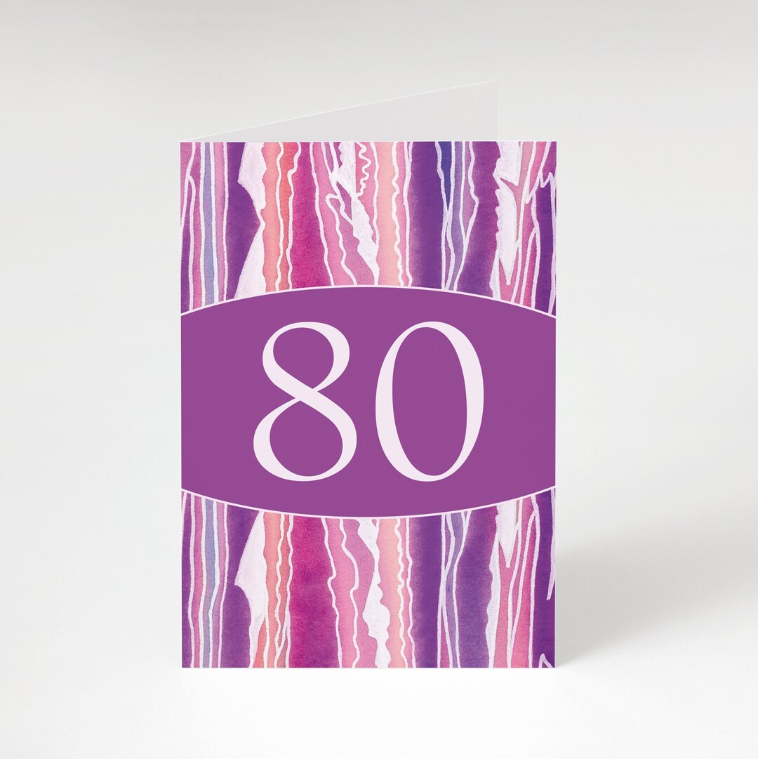 card-for-80th-birthday-or-anniversary-abstract-watercolor-etsy