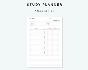 Study Planner Printable insert - Student Planner | Study Planner Inserts | Time Management Planner | Daily Planner | Productivity Planner