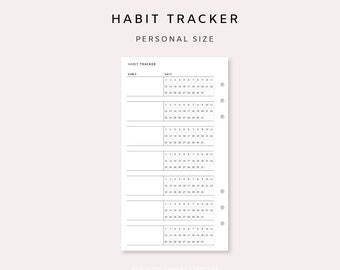 Maandelijkse gewoonte-tracker afdrukbaar - gewoonte-tracker-sjabloon, 30-daagse gewoonte-uitdaging, routinebouwer-tracker, routine-tracker, tracker-inserts