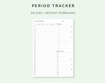 Period Tracker Printable A5 Inserts, Menstrual Cycle Planner, Period Cycle Length, Ovulation Period Tracker, Yearly Period Log Tracker PDF