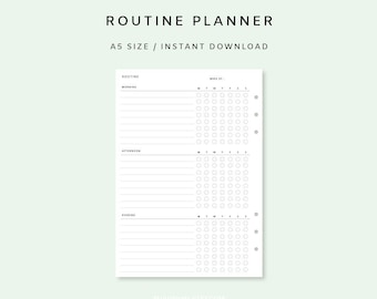 Habit Tracker Printable Weekly - Weekly Habit Tracker Inserts | Weekly Routine | Daily Routine Tracker PDF | Minimalist Habit Tracker A5