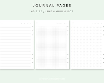 Printable Diary Pages - Printable Daily Journal | Daily Notes Template | Daily Writing Paper Printable | Minimalist Printable Notes Page A5