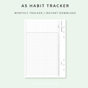 Monthly Habit Tracker Printable - Monthly Goal Tracker, Habit Tracker Template, Routine Tracking Habits, Habit Log, Habit List, Minimalist
