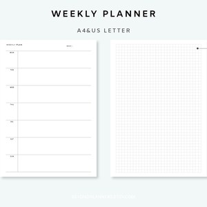 Weekly Planner Printable Vertical - Planner Insert | Simple Weekly Plan ...