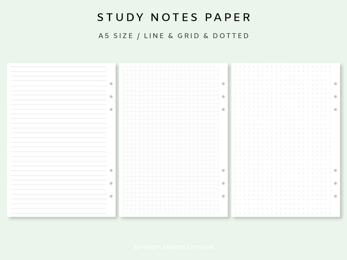 Study Notes Template Notes Printable Paper Printable Notes Page A5 ...