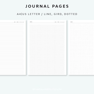 Printable Diary Pages - Printable Daily Journal | Daily Notes Template | Daily Writing Paper Printable | Minimalist Printable Notes Page A4