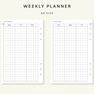 Weekly Planner Printable Pdf - Week on Two Pages | Vertical Weekly ...