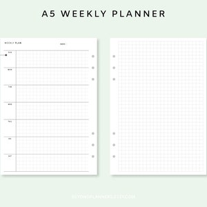 Week on Two Pages Printable - Undated Weekly Planner PDF | Weekly ...