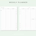 Weekly Planner Printable 2 Page Week on Two Pages Weekly - Etsy