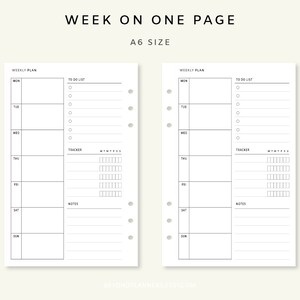 Weekly Planner Printable - Week on One Page | Weekly Agenda | Weekly ...