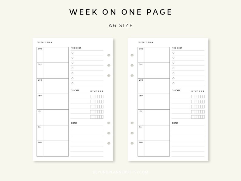 Weekly Planner Printable - Week on One Page | Weekly Agenda | Weekly ...