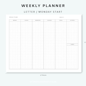 Weekly Planner Printable Horizontal - Weekly Page | Vertical Weekly ...