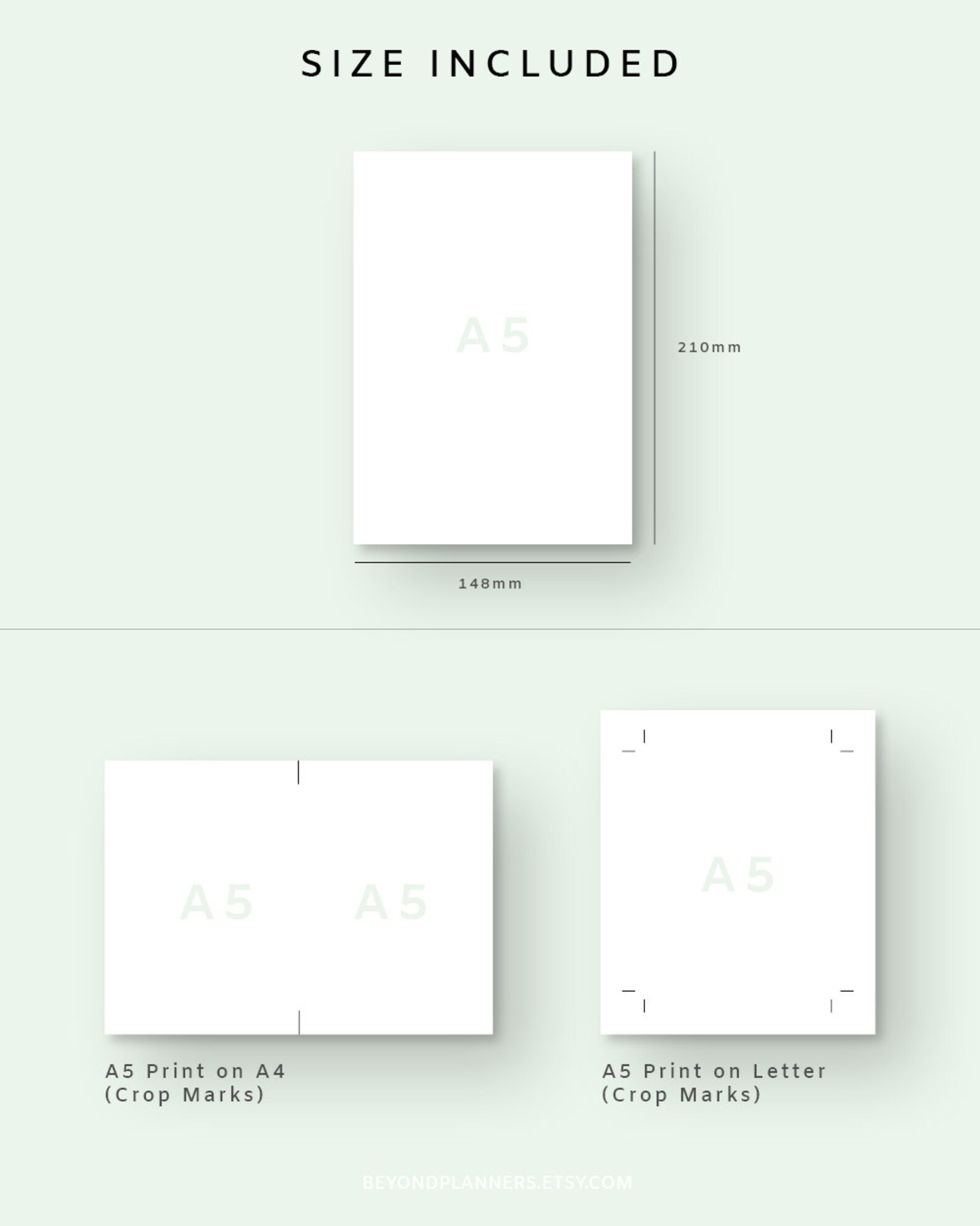 Week on One Page Printable A5 - Undated Weekly Planner Inserts ...
