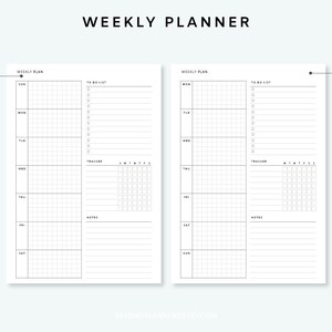 Weekly Planner Printable - Week on One Page | Weekly Agenda | Weekly ...