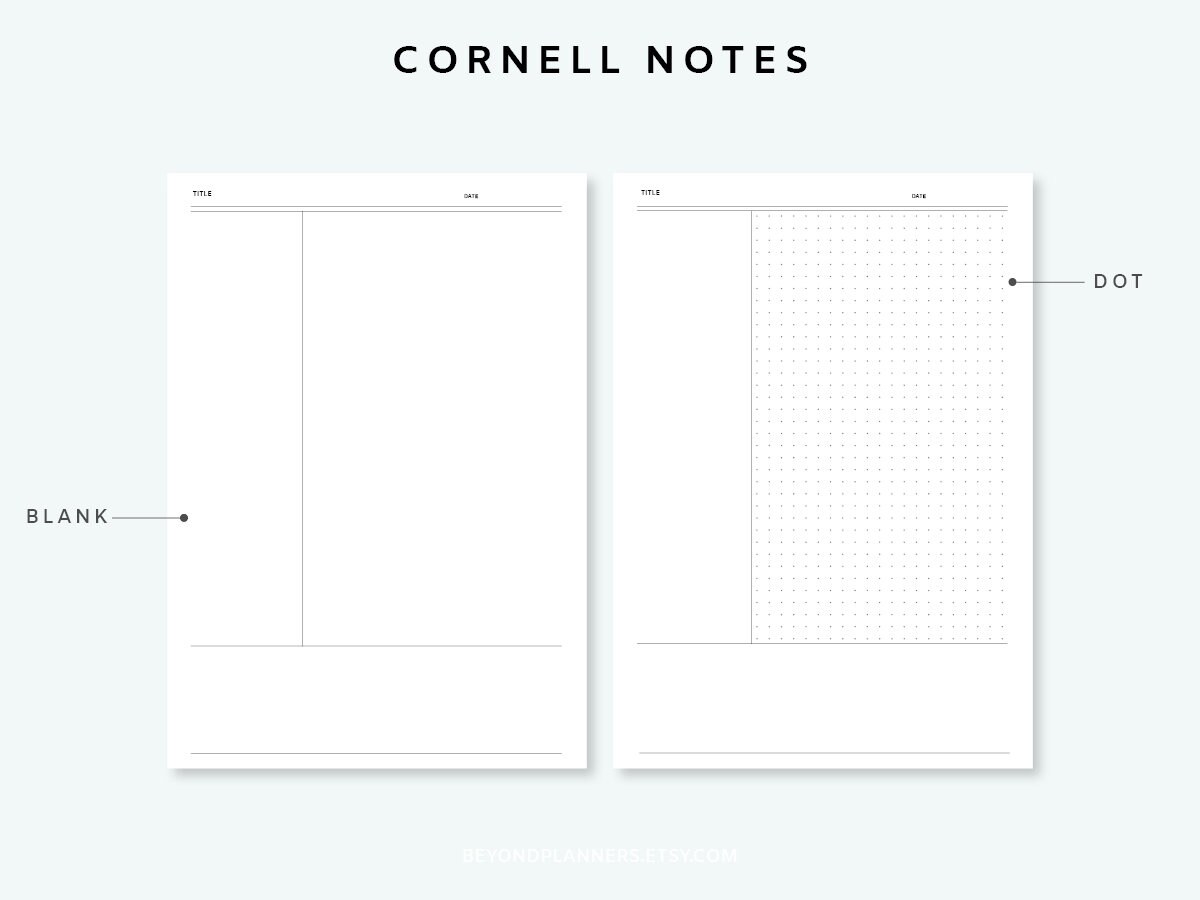 Cornell Notes Template Printable - A4,letter Size | Cornell Notes ...